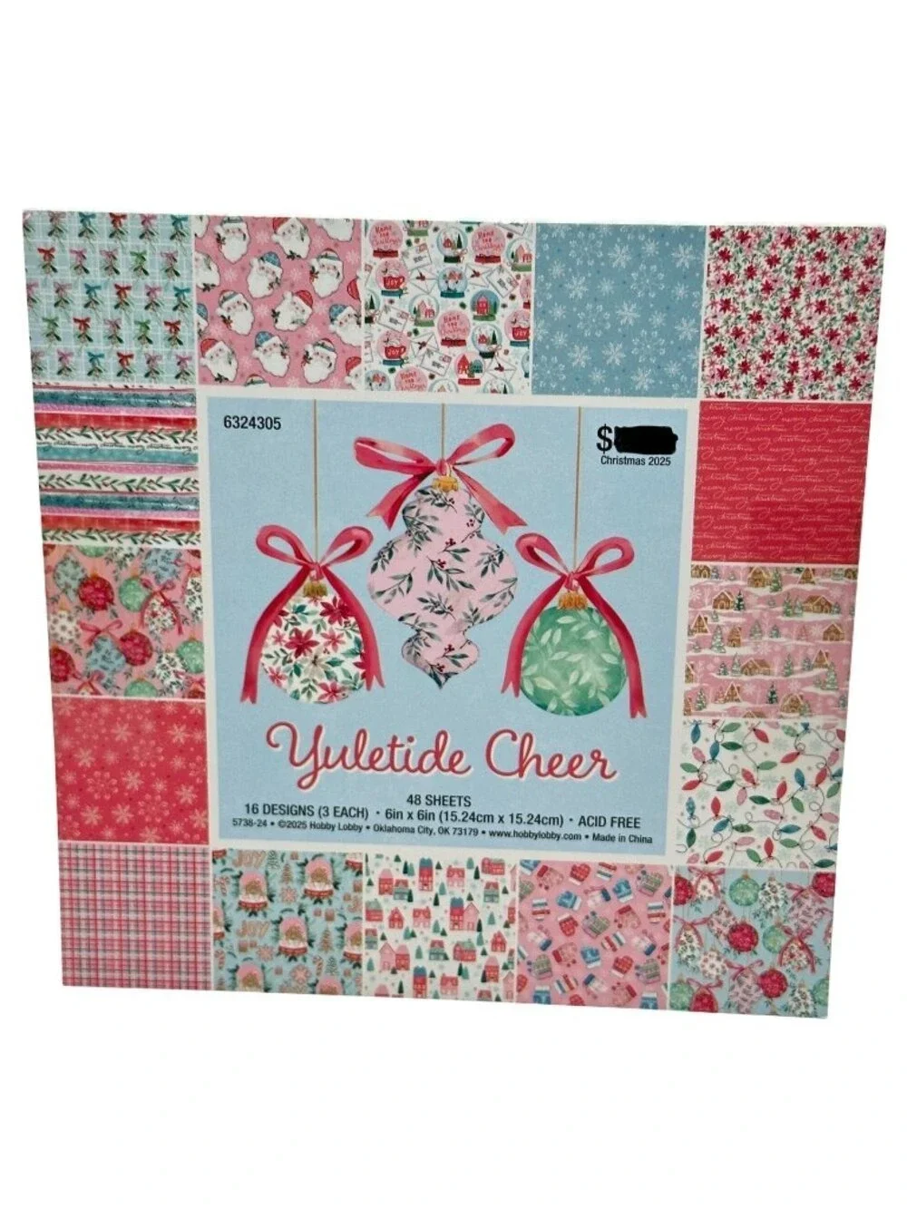 Yuletide Cheer 6x6 Paper Pad Christmas 2025 Pinkmas 48 Sheets Hobby Lobby New 1